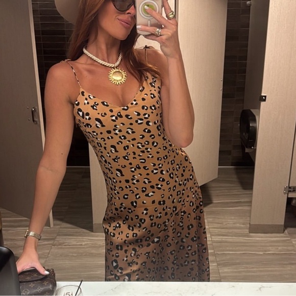 Cheetah Maxi Silk Forever21 Dress - Picture 1 of 7